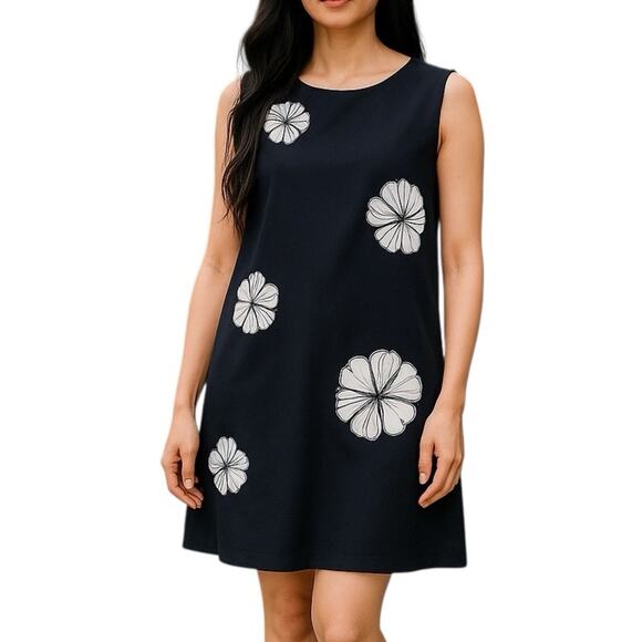 Nina Leonard Dresses & Skirts - Nina Leonard Linen Blend Floral Cut Out Sleeveless Dress Size 10 NWT